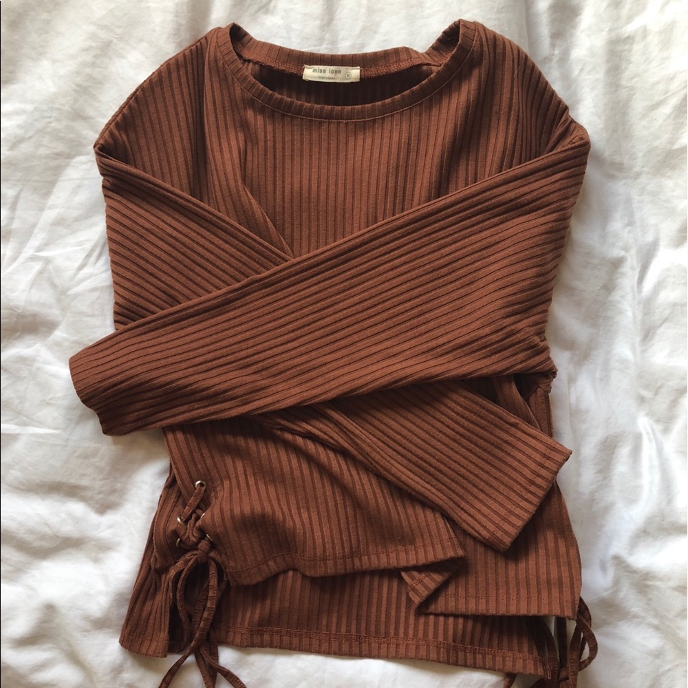 Trendy Tie Long Sleeve IRENES STORY